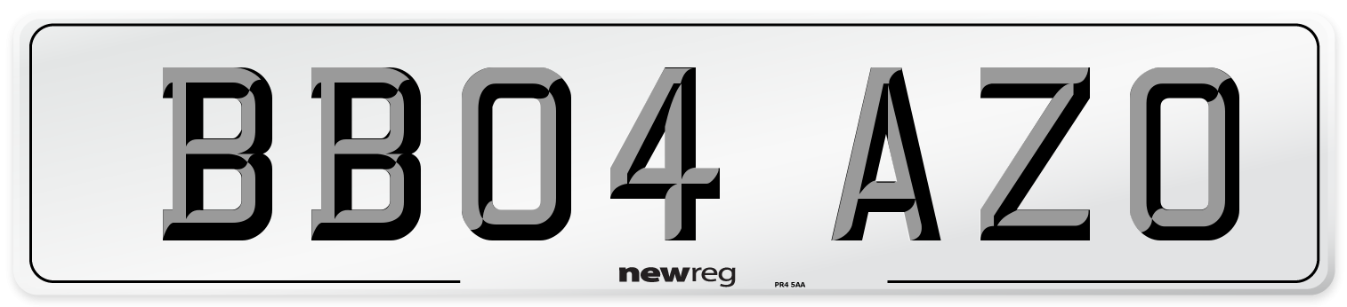 BB04 AZO Number Plate from New Reg